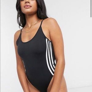 Adidas original swim cotton swimsuit black white